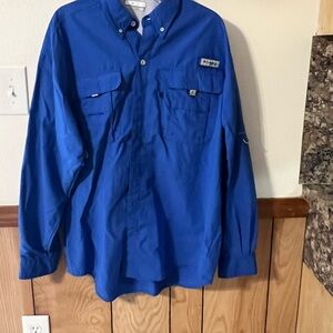 Columbia PFG Royal Blue Fishing Shirt